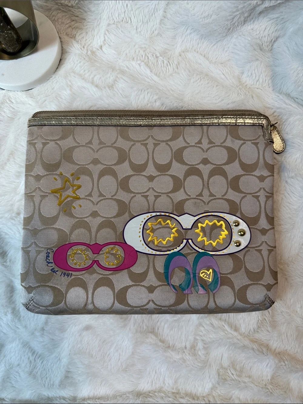 Y2K Coach daisy poppy ipad tablet sleeve